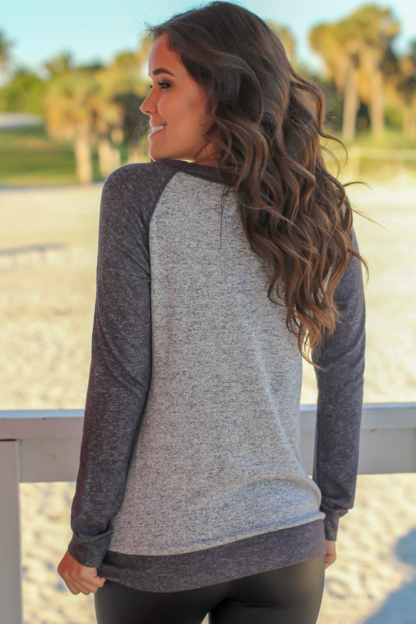 Heather Gray Pullover Top