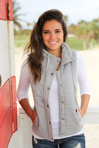 Heather Gray Quilted Vest