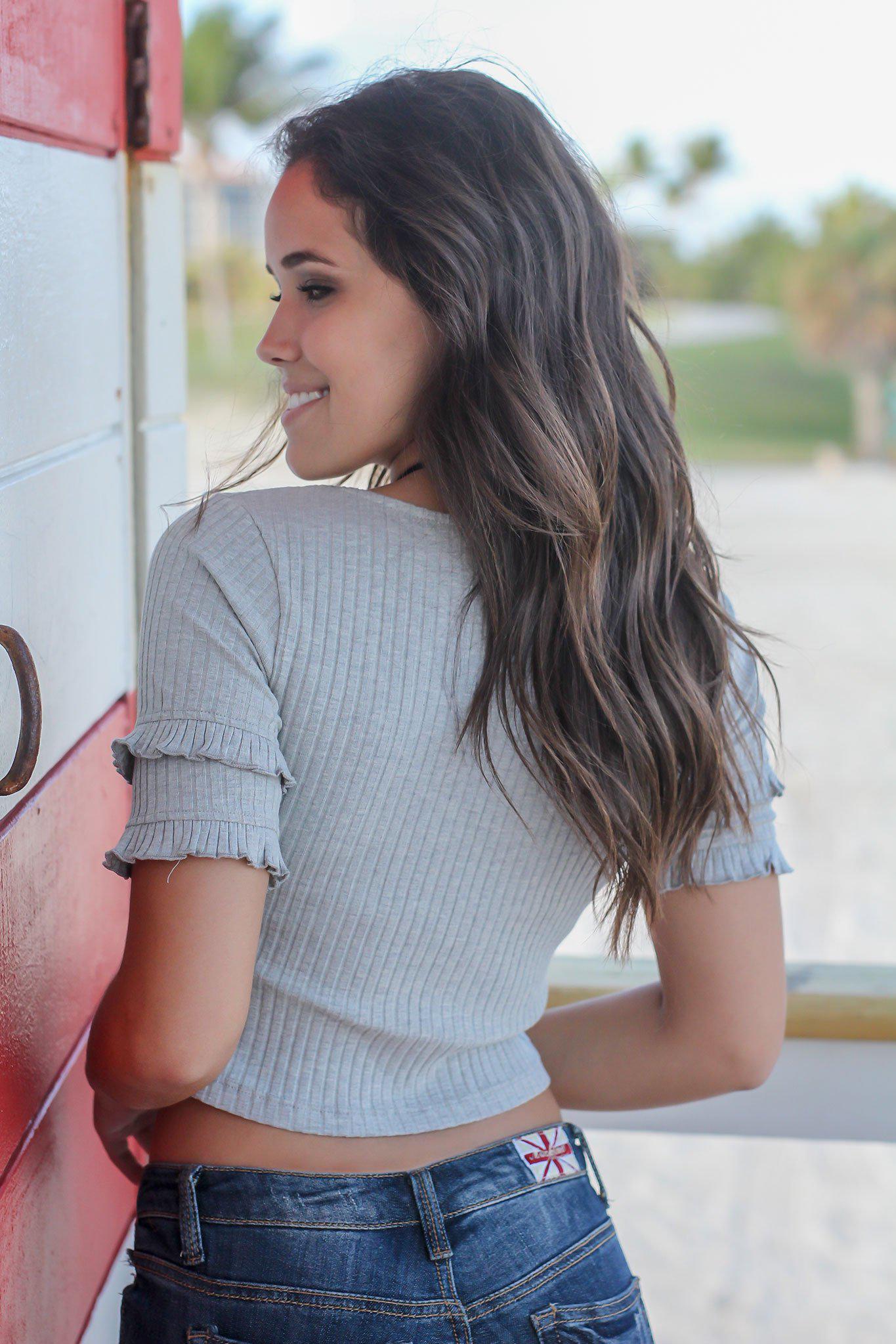 Heather Gray Ribbed Top