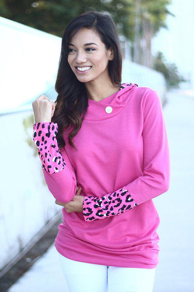 Hot Pink Leopard Hoodie