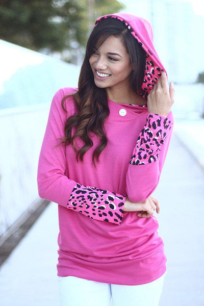 Hot Pink Leopard Hoodie