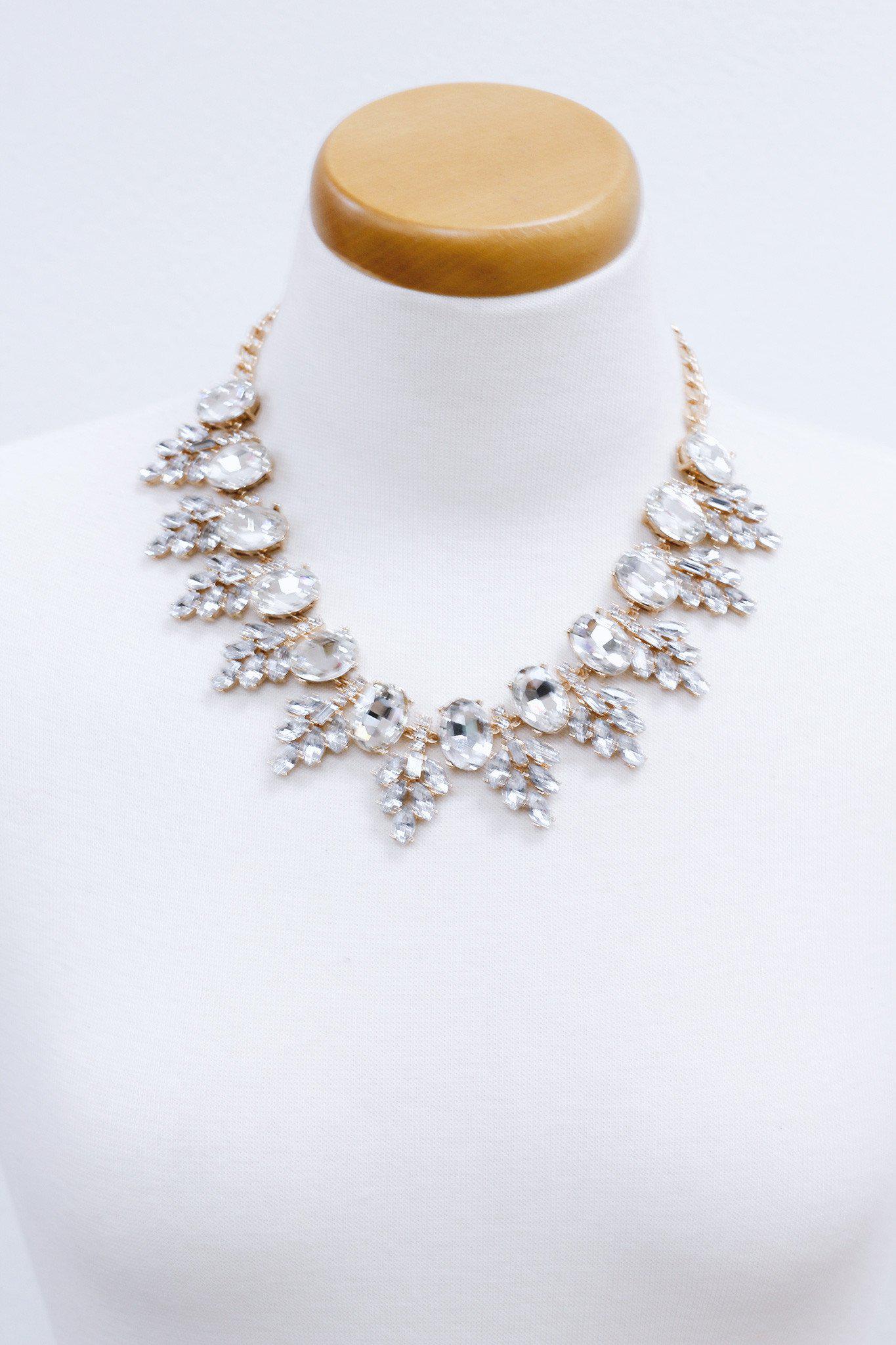 Gold Crystal Statement Necklace