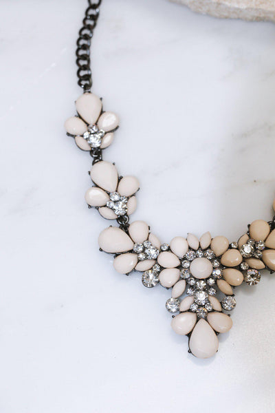 Natural Beaded Necklace with Crystal Design