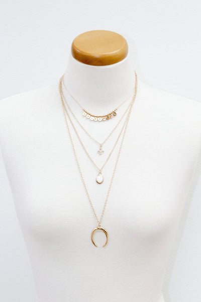Four Layered Gold Choker Necklace