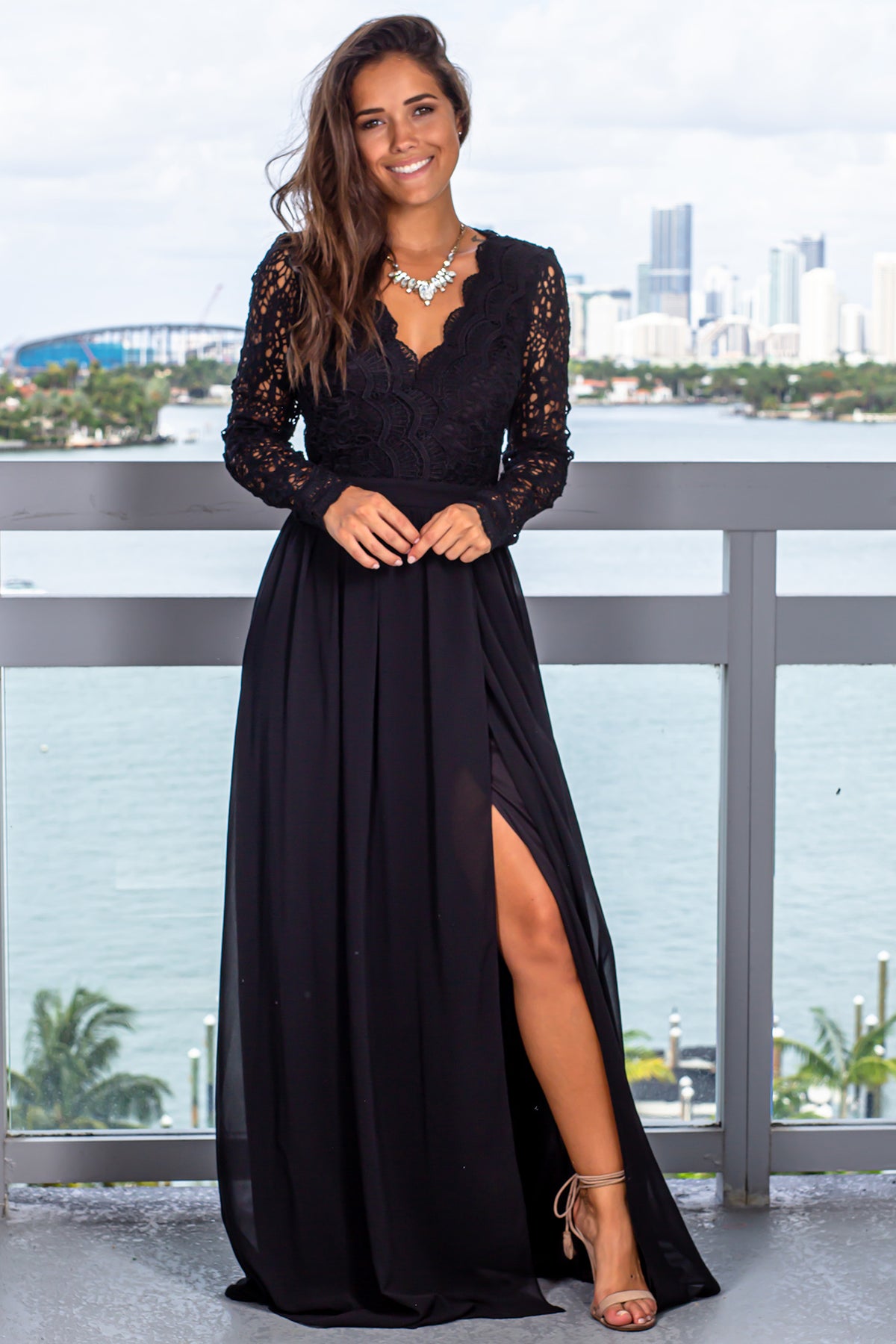 Black Maxi Dress with Long Sleeves | Maxi Dresses – Saved by the Dress