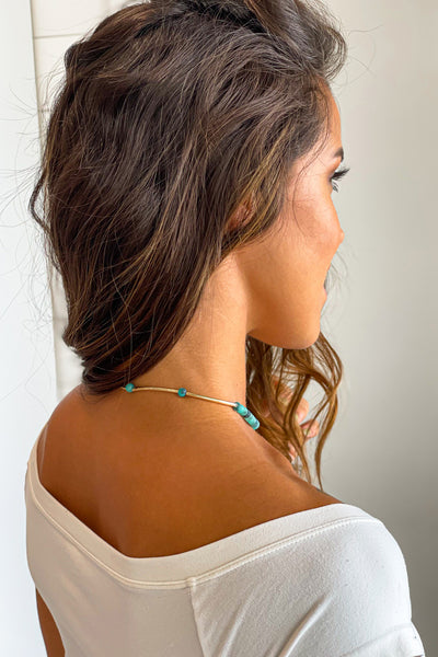 Turquoise Strechable Bead Bracelet