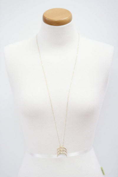 Gold Curved Bar Necklace