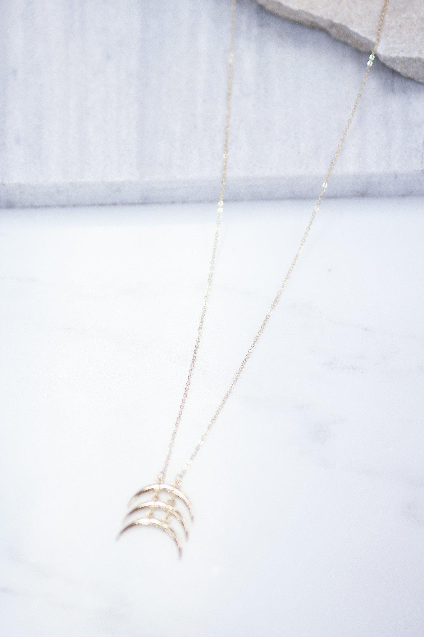 Gold Curved Bar Necklace