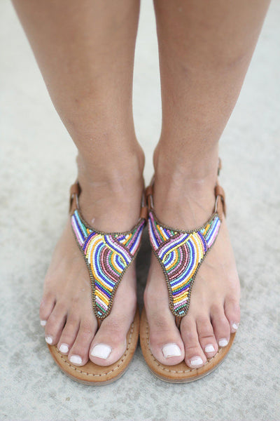 Santo Tan Flat Sandals