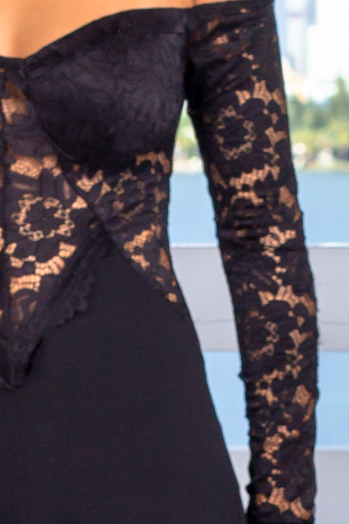 Black Lace Off Shoulder Jumpsuit | Jumpsuits – Saved by the Dress