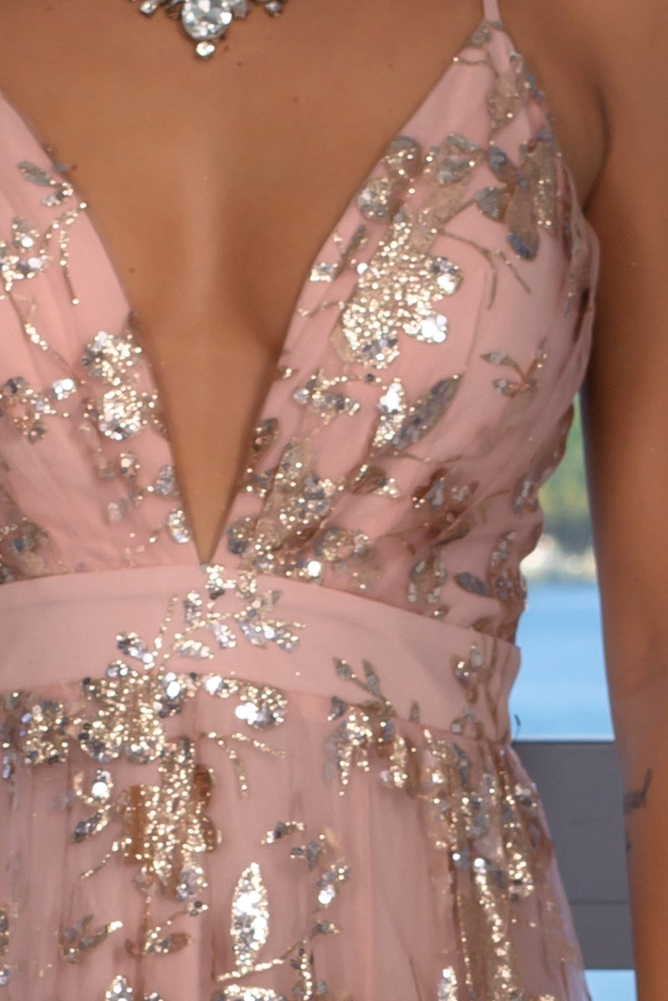 Rose Gold Glitter Maxi Dress | Maxi Dresses Saved by the Dress Rose Gold Glitter Maxi Dress | Maxi Dresses Saved by the Dress