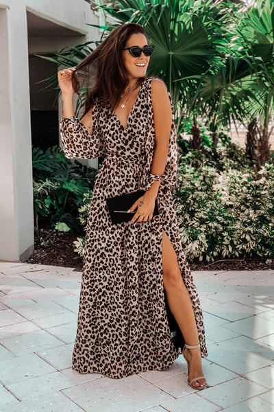 Cheetah Printed Maxi Dress