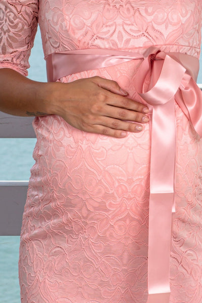 Pink Lace Maternity Short Dress