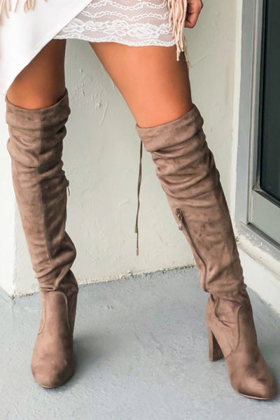 Eve Taupe Knee High Boots