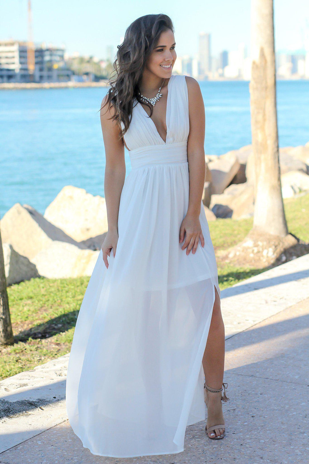 Ivory V-Neck Maxi Dress | Maxi Dresses Saved by the Dress Ivory V-Neck Maxi Dress | Maxi Dresses Saved by the Dress