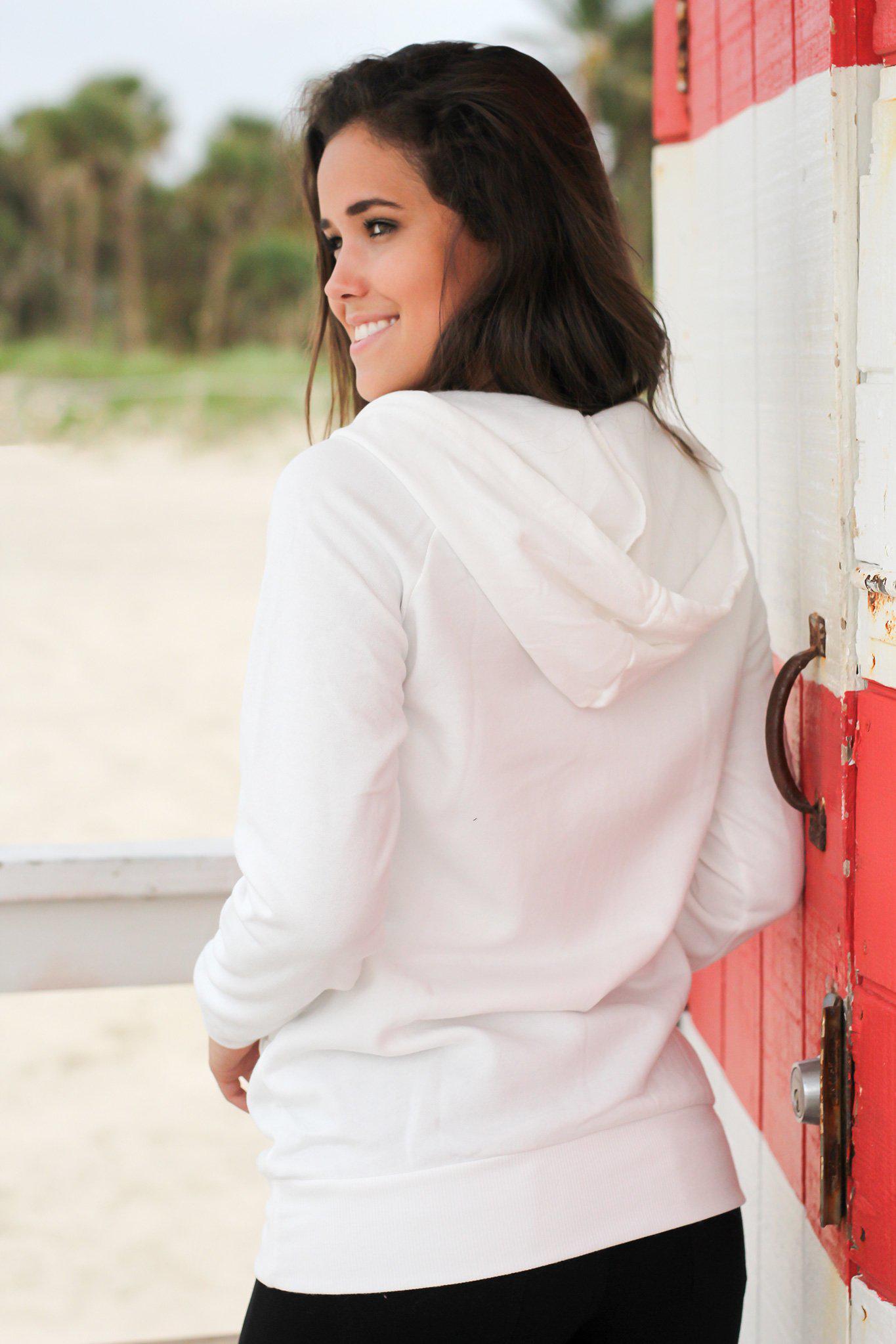 Ivory Hoodie with Pocket