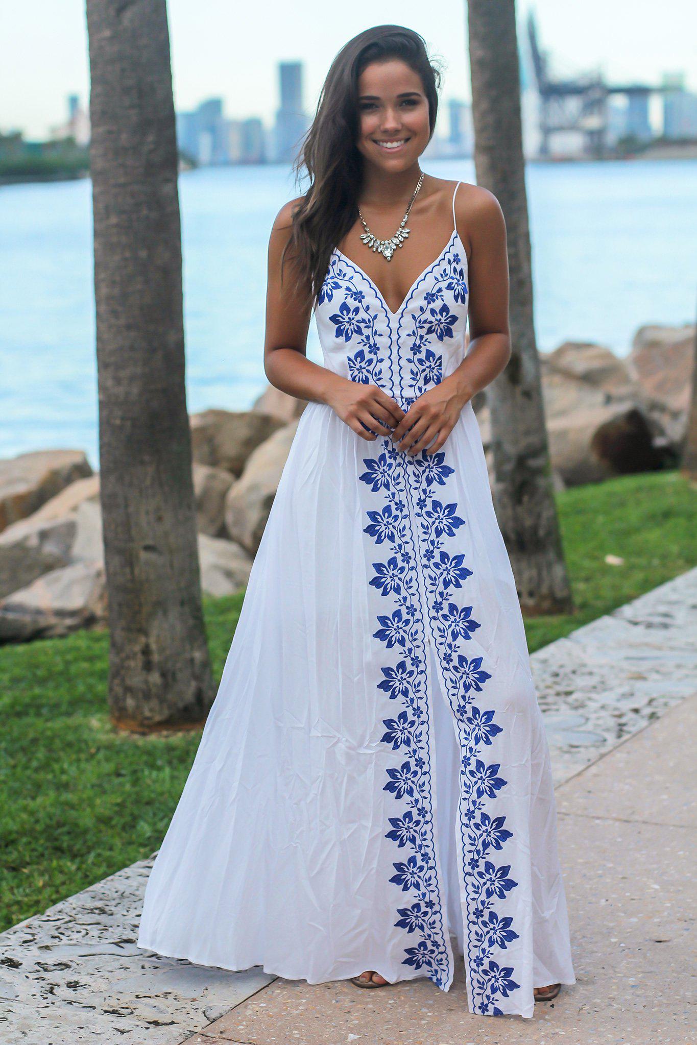 Ivory Maxi Dress with Floral Embroidery | Maxi Dresses Saved by the Dress Ivory Maxi Dress with Floral Embroidery | Maxi Dresses Saved by the Dress