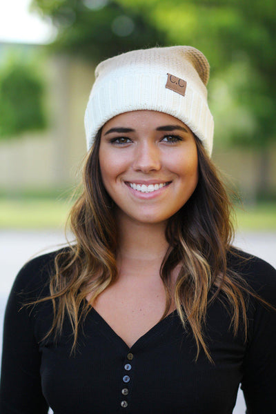 Ivory Ombre Knit Beanie