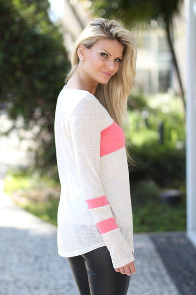 Ivory and Pink Top