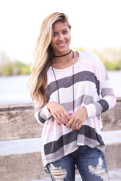 Ivory and Pink Top
