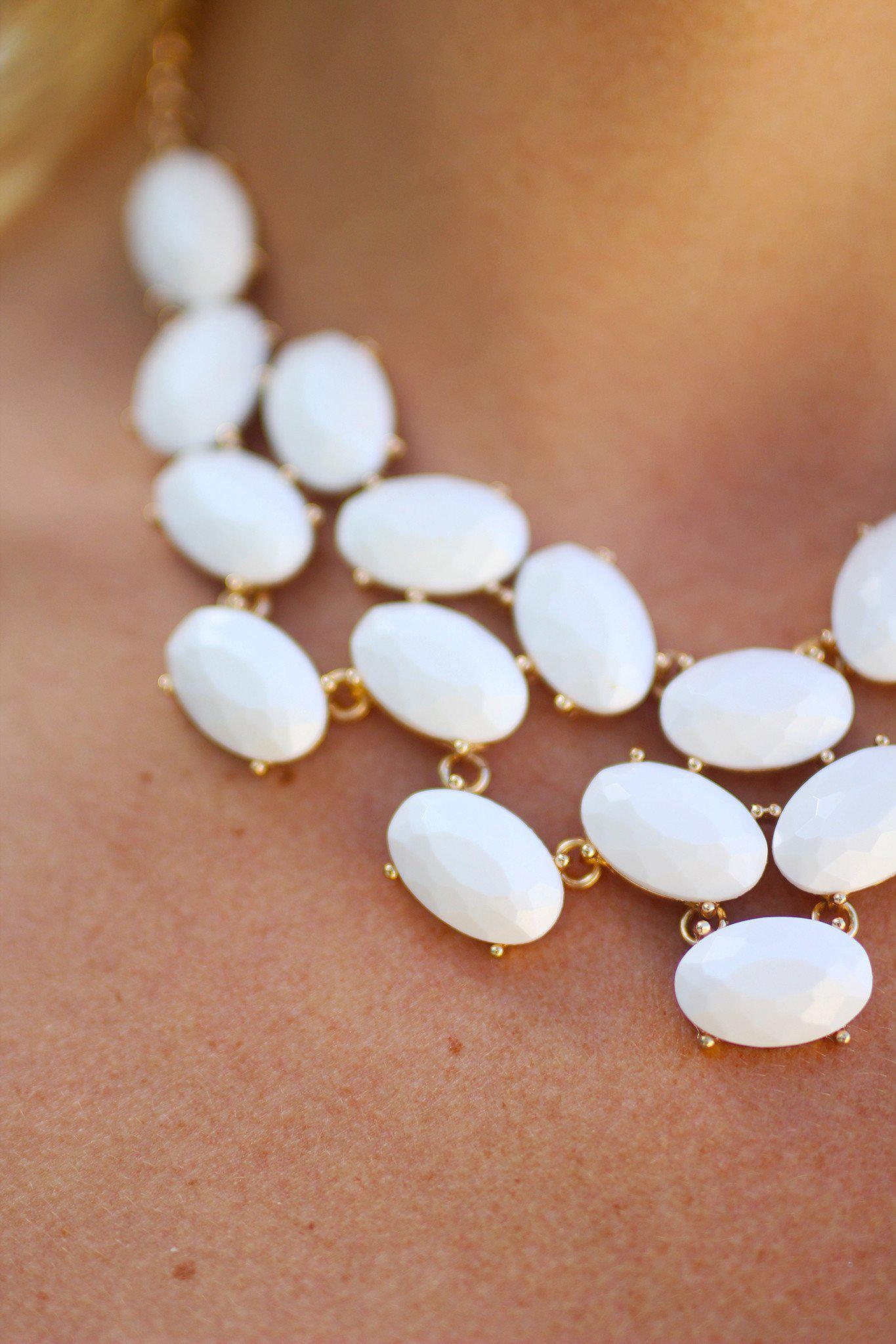 Ivory and Gold Bib Necklace