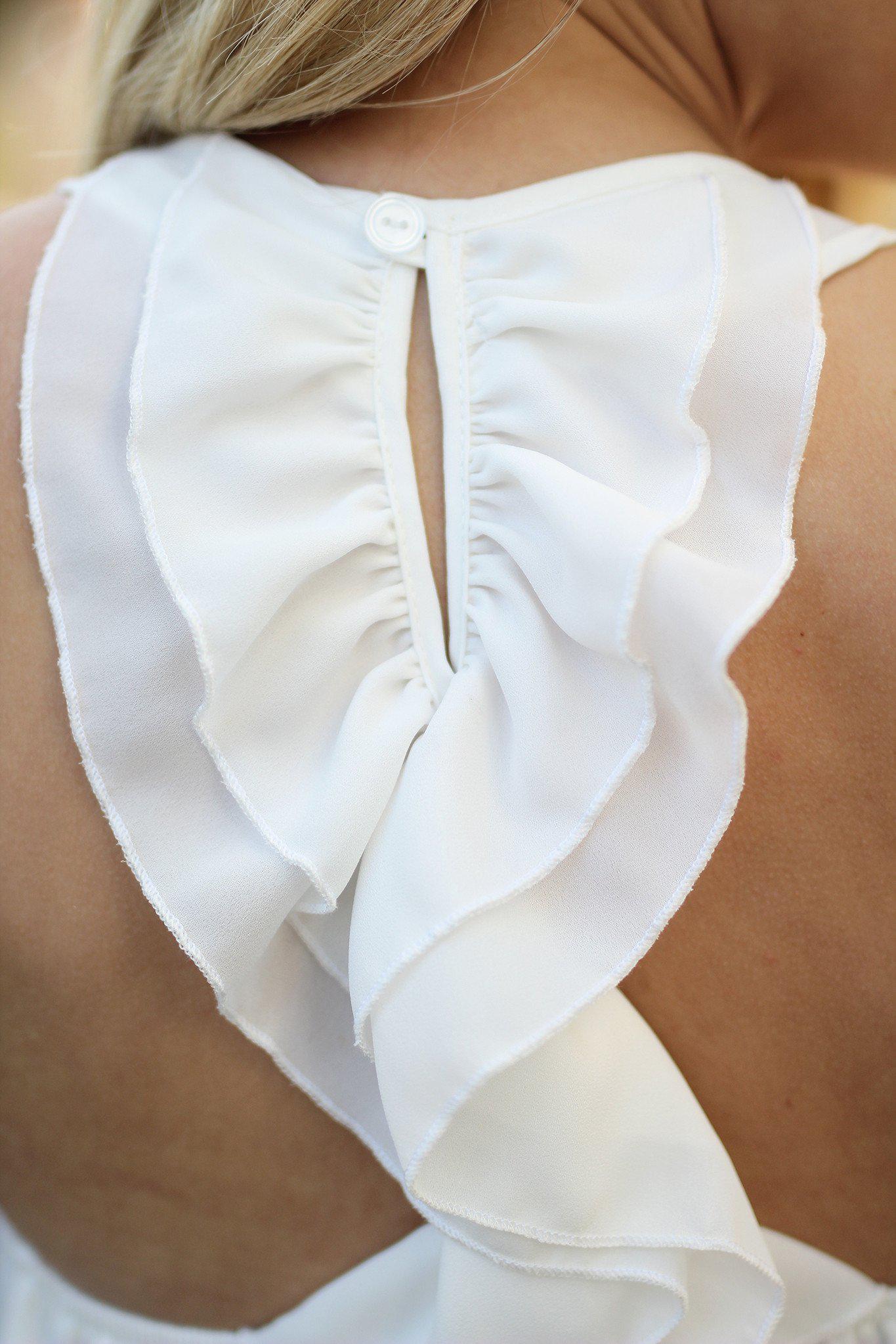 Ivory Top with Ruffle Racer Back