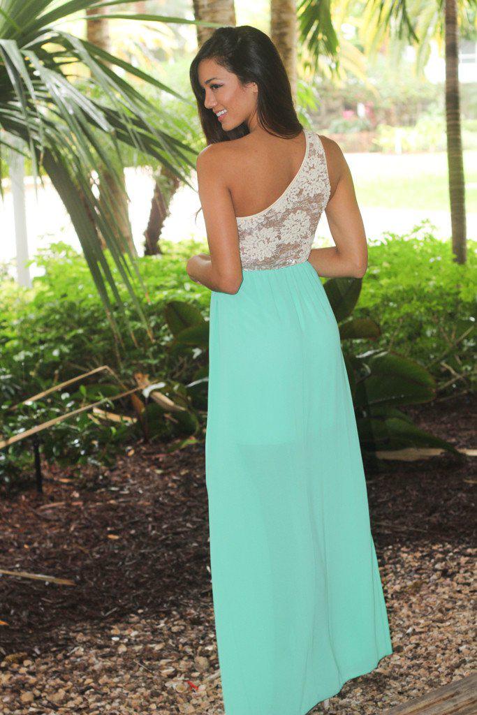 Jade Maxi Dress With Sequin One Shoulder Top