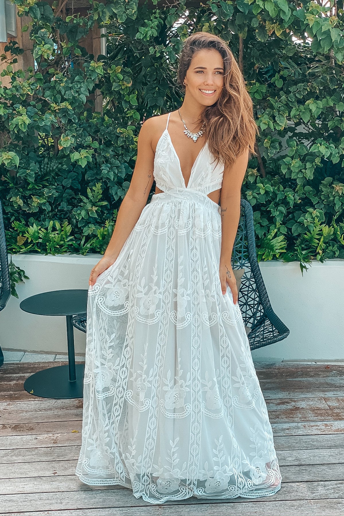 knee length dresses for ladies Ivory Tulle & Lace Maxi Dress #1125 knee length dresses for ladies Ivory Tulle & Lace Maxi Dress #1125