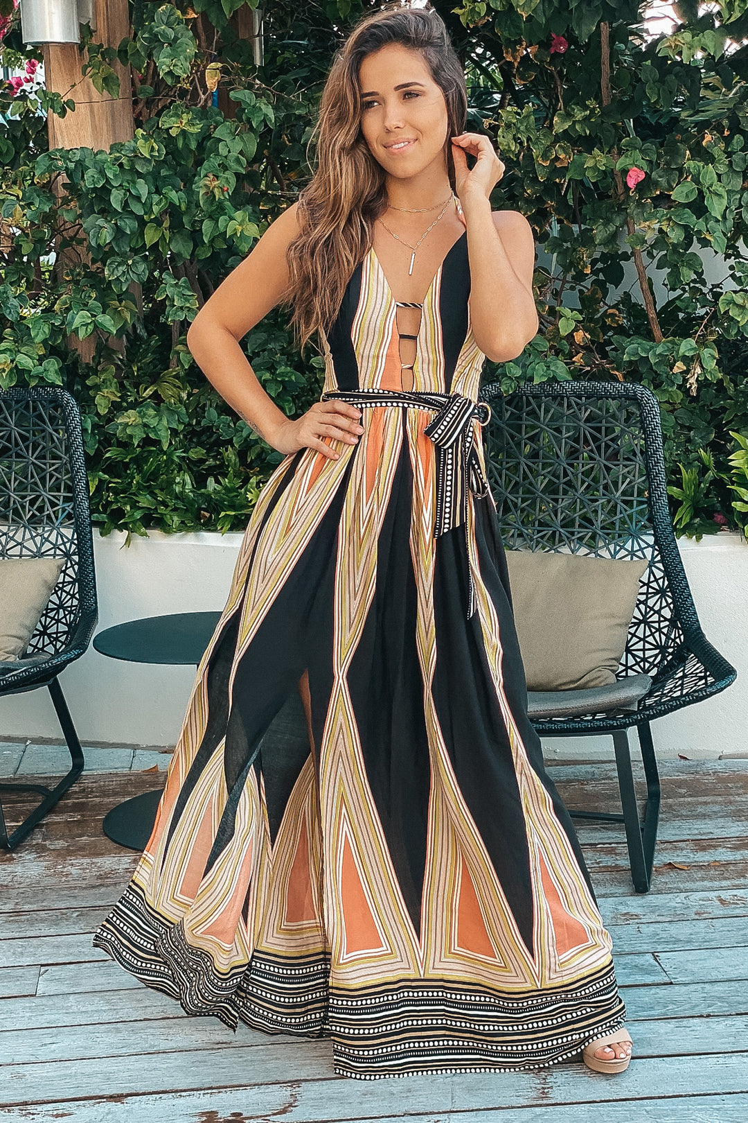 Mustard Striped Halter Neck Maxi Dress | Maxi Dresses Saved by the Dress Mustard Striped Halter Neck Maxi Dress | Maxi Dresses Saved by the Dress