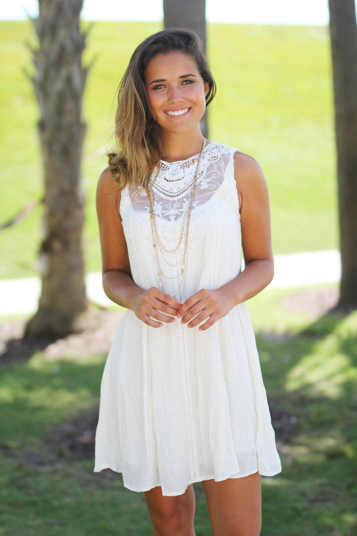 ivory lace summer dress Ivory Lace Short Dress