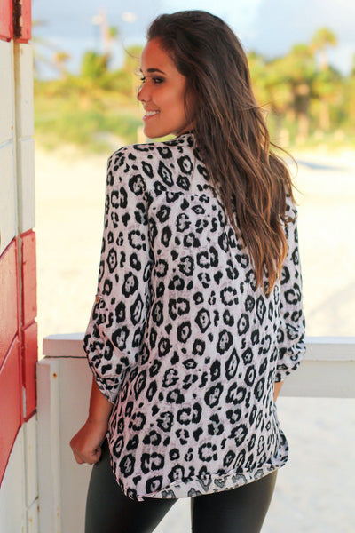 Leopard Print Top with 3/4 Sleeves