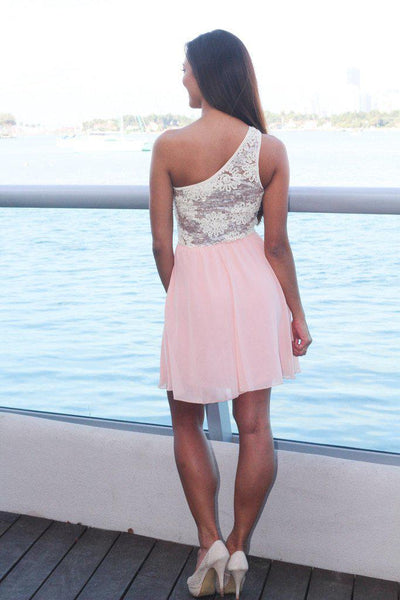 Light Pink One Shoulder Dress