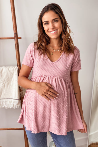 peplum maternity dress V Neck Puff Sleeve Maternity Long Tunic Dress High Low Ruffle Hem Asymmetrical Peplum Tops