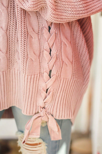Mauve Cable Knit Sweater