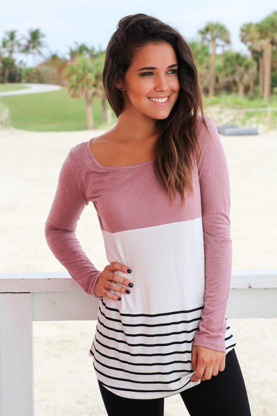 Mauve Top With Crochet Back