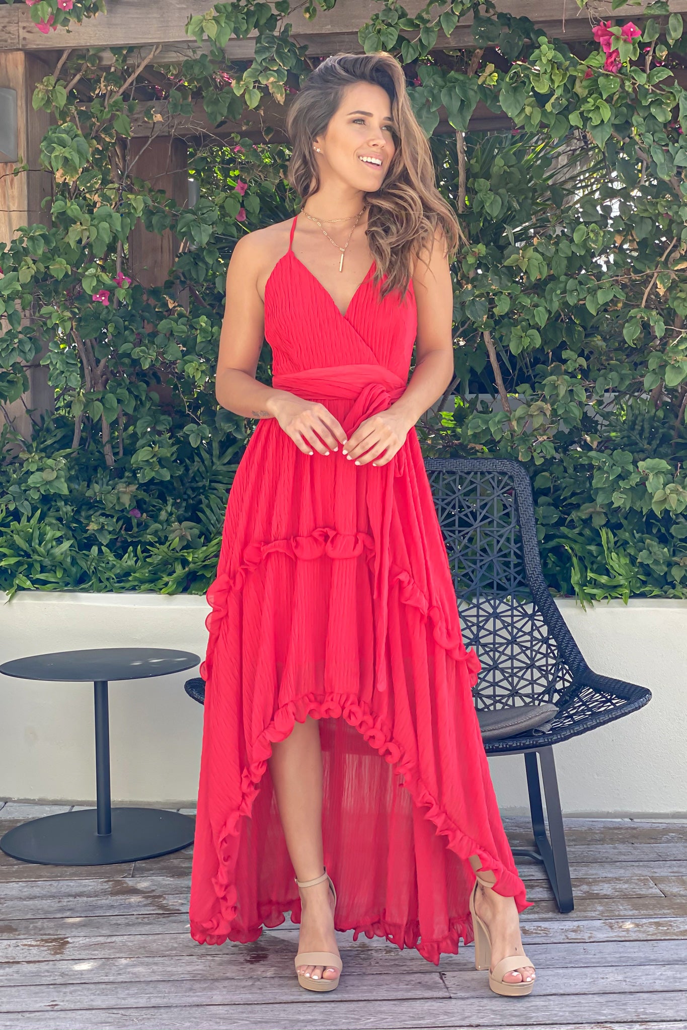 Red High Low Dress with Criss Cross Back | Beautiful Dresses – Saved by ...