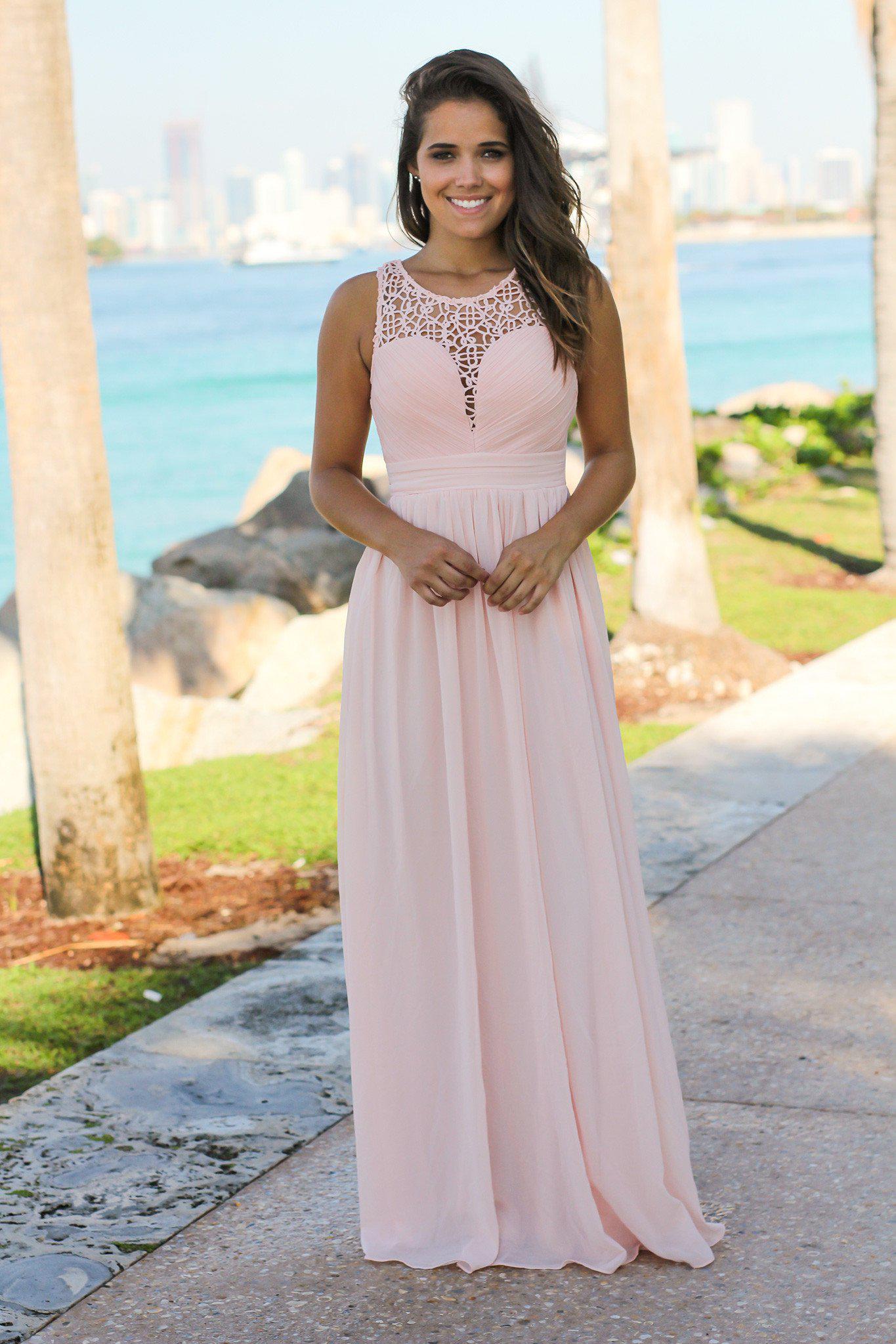 Pink Crochet Maxi Dress | Mint Dress | Bridesmaid Dresses Saved by the Dress Pink Crochet Maxi Dress | Mint Dress | Bridesmaid Dresses Saved by the Dress