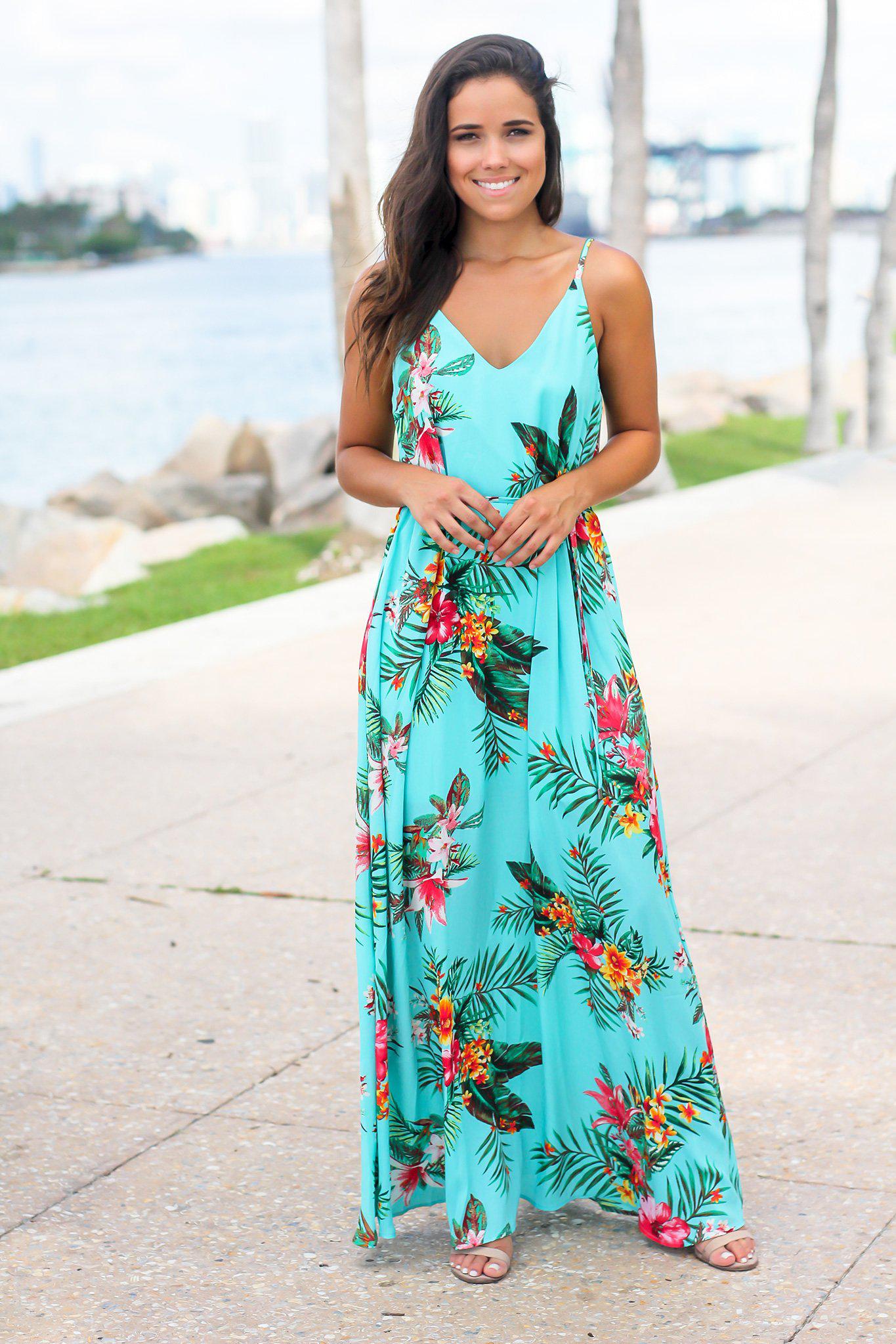 Aqua Floral Maxi Dress | Maxi Dresses Saved by the Dress Aqua Floral Maxi Dress | Maxi Dresses Saved by the Dress