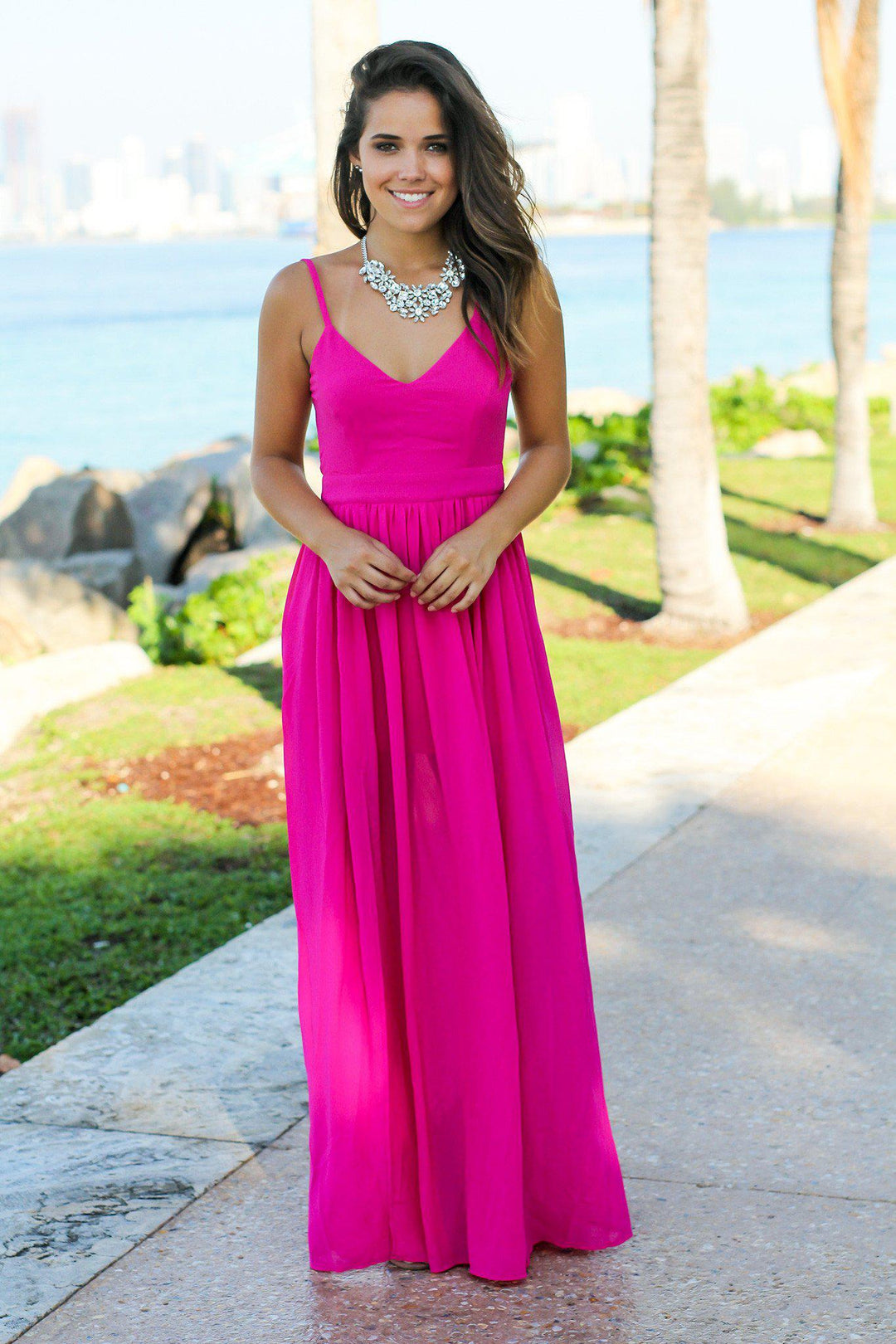 knee length dresses for ladies Pink Maxi Dress – Skylar Yoo