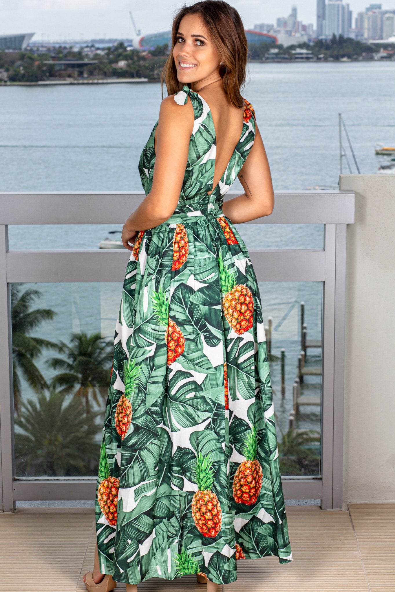 Tropical Printed Maxi Dress with Slits | Maxi Dresses – Saved by the Dress