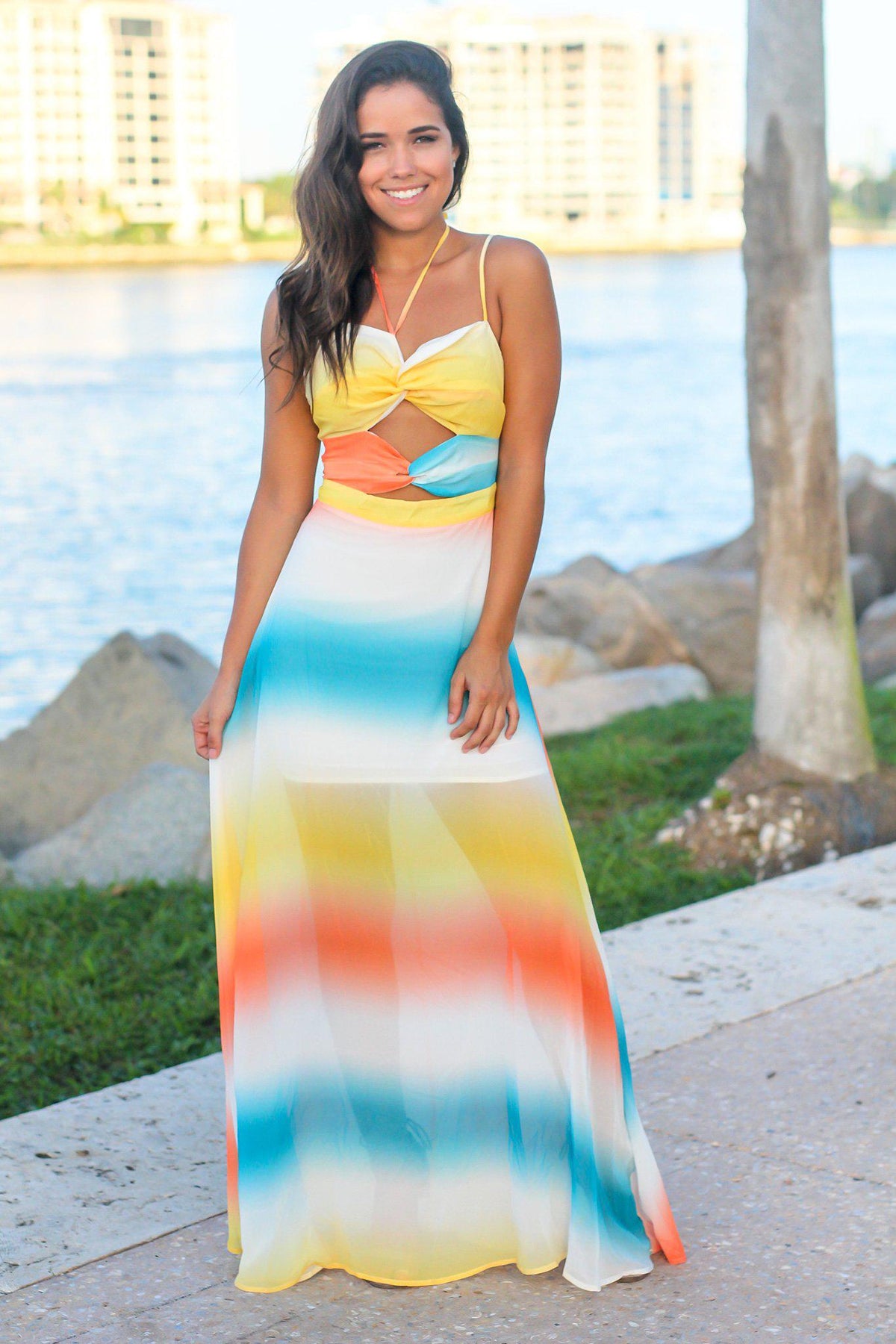 Yellow Watercolor Maxi Dress | Maxi Dresses – Saved by the Dress