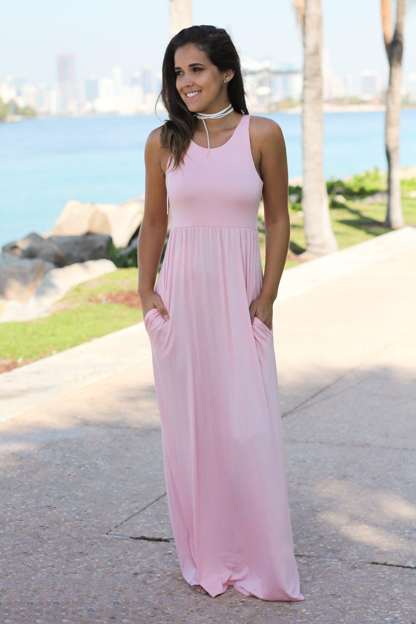 pink maxi dress casual Opal Long Sleeve - US 4 Pair with nude heels and a statement clutch to complete the look with effortless glamour Casual Pink Maxi Dresses With
