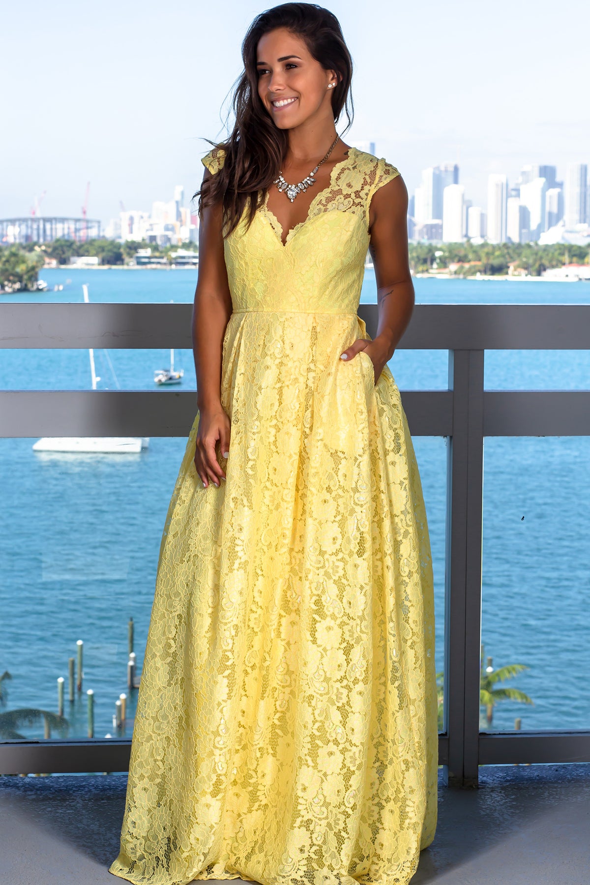 Yellow Lace Maxi Dress | Maxi Dresses – Saved by the Dress