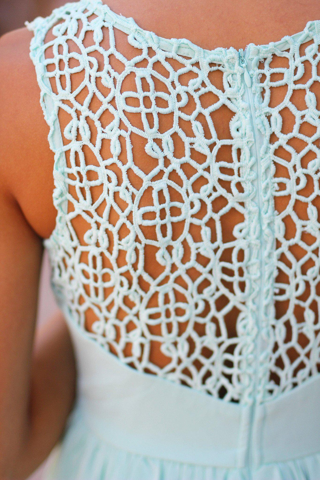 white christmas dresses Teneika Crochet Knit Maxi Dress / Light Aqua | Meshki main image 0