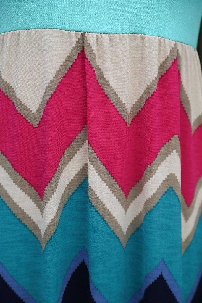Chevron Maxi Dress with Mint Top – Saved by the Dress