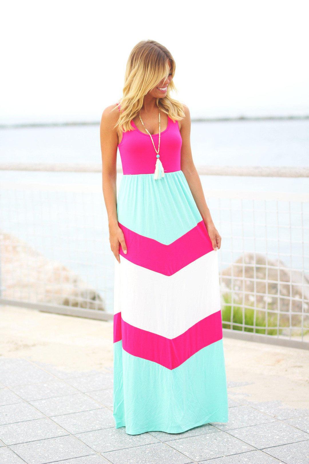 knee length dresses for ladies Algarve Cowl Neck Maxi Dress main image 0