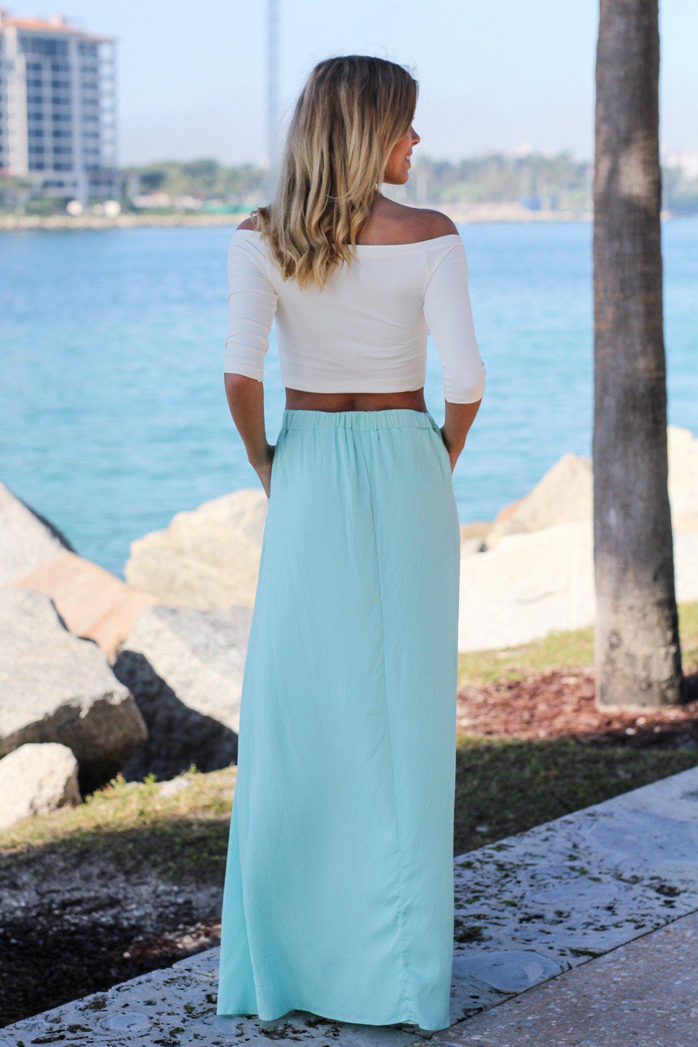 Mint Maxi Skirt with Pockets