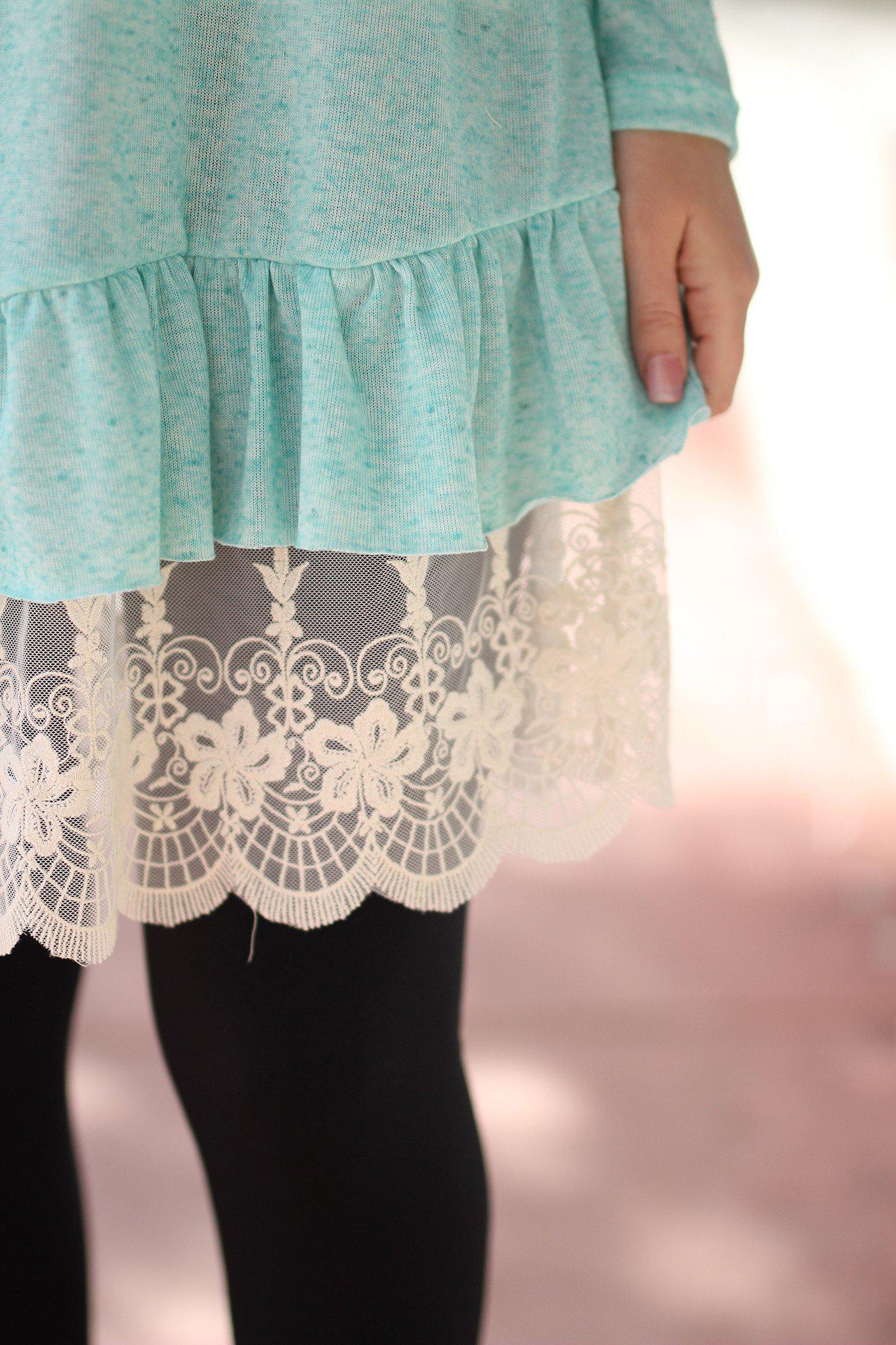 Mint Tunic with Lace Detail