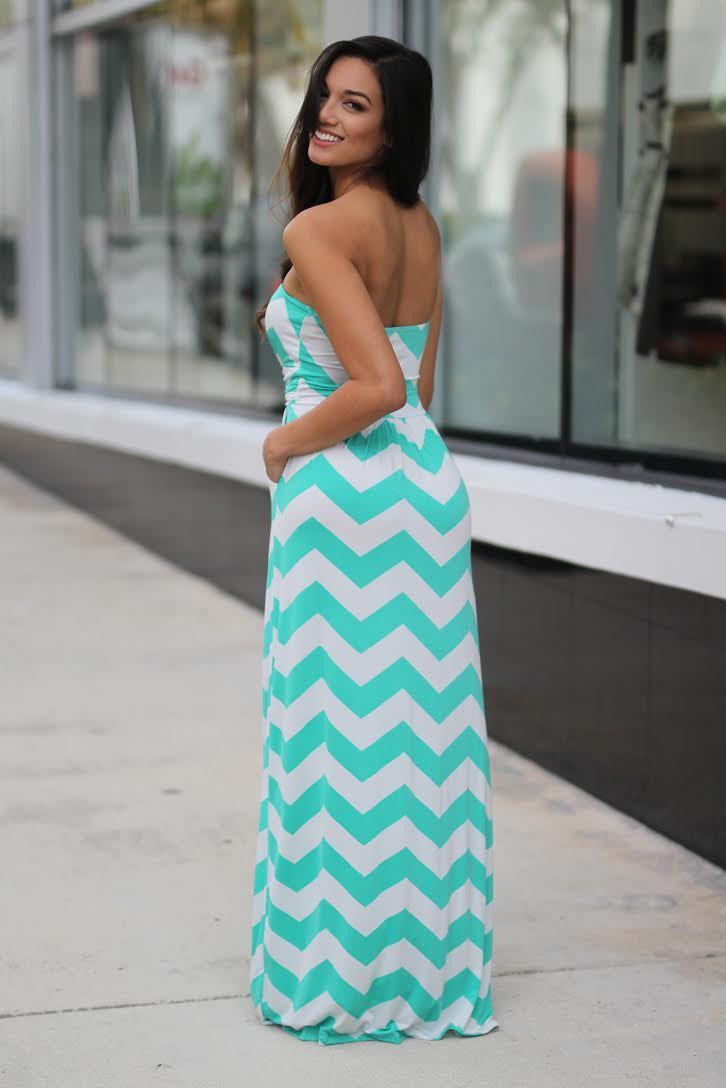 Blue and white top chevron dress