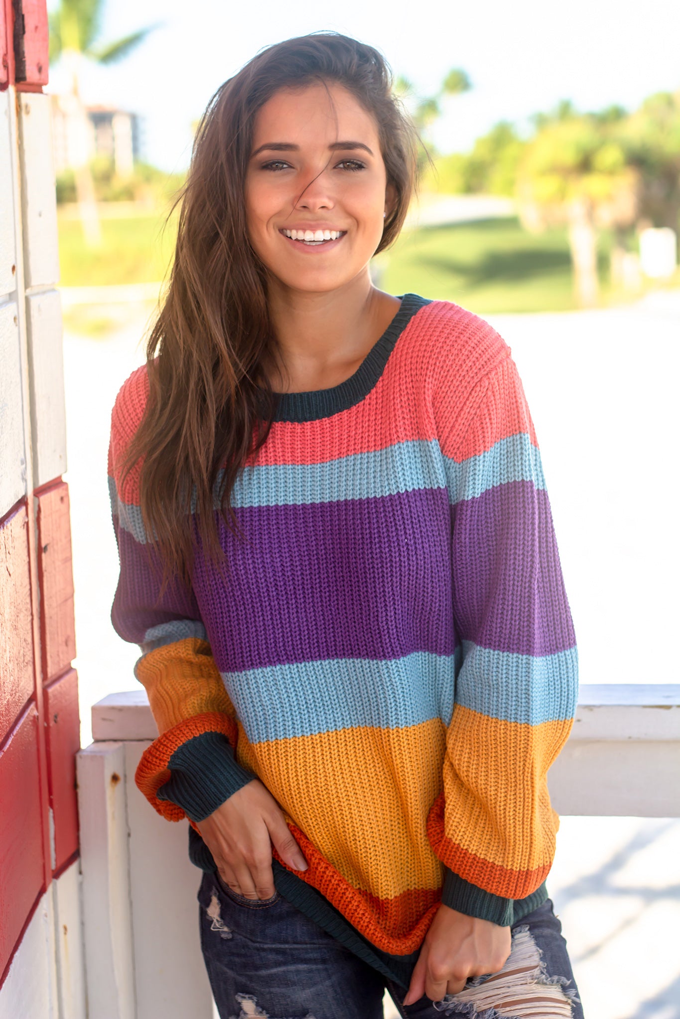 Multi Colored Striped Sweater